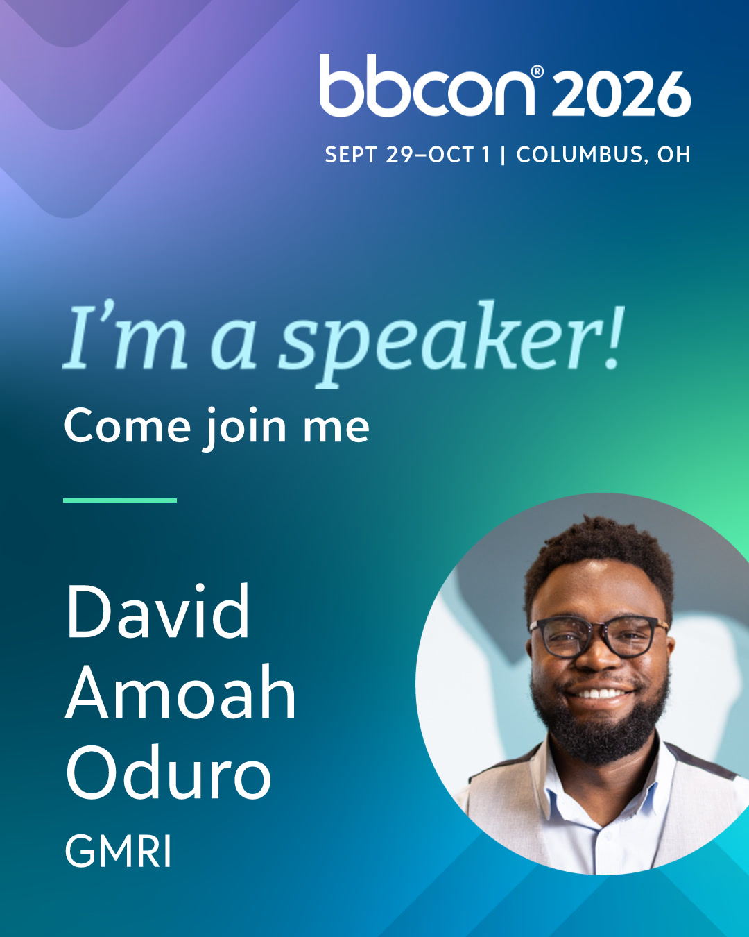 bbcon 2026 speaker announcement for David Amoah Oduro